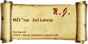 Móna Julianna névjegykártya